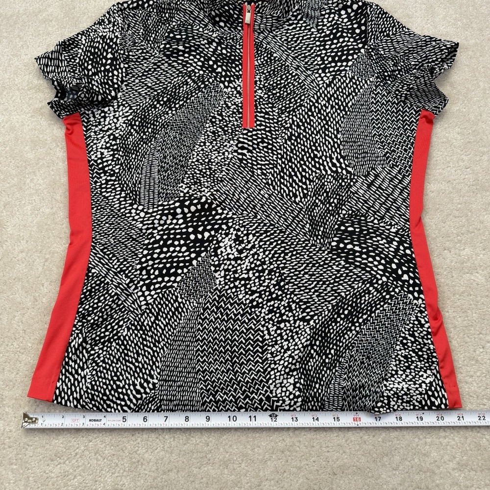 Tail Golf 1/4 Zip Shirt Women's L Black Red Geometric Novelty Print Preppy Top - Picture 6 of 11
